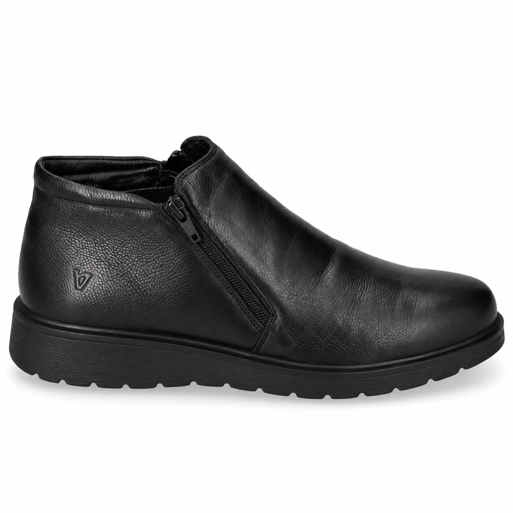 VALLEVERDE VJ837F — Polacchina uomo nera con zip laterale