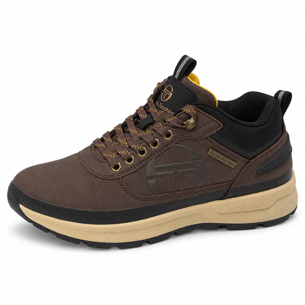 Sergio Tacchini Cortina Mix — Sneakers uomo marroni con suola chunky