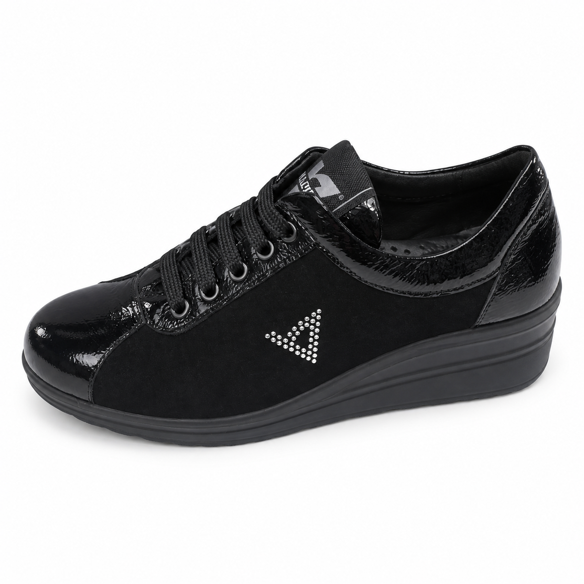 Valleverde VD204F — Sneaker donna con zeppa nera