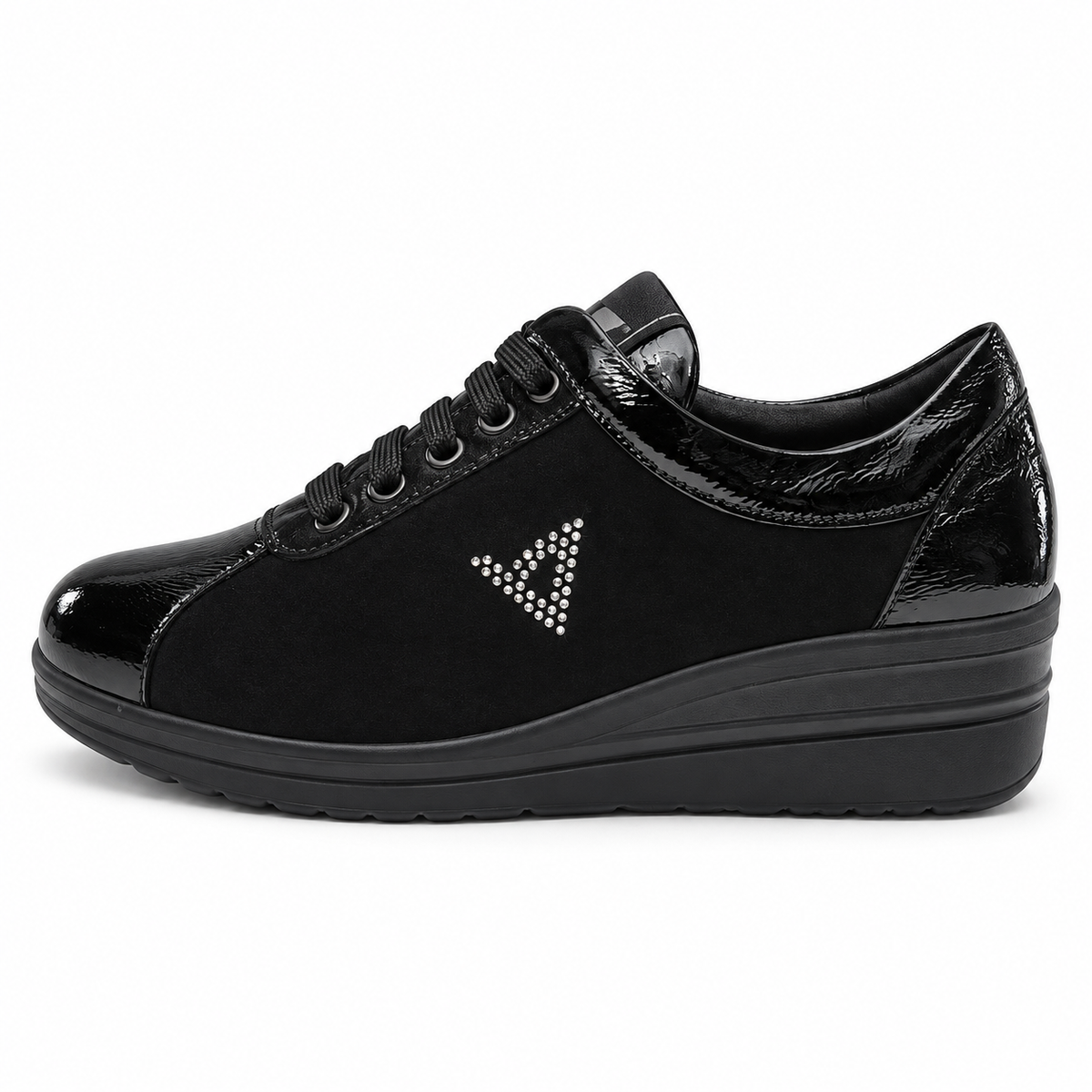 Valleverde VD204F — Sneaker donna con zeppa nera