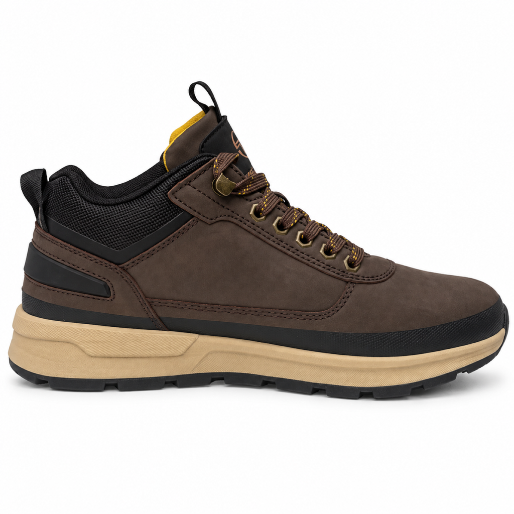 Sergio Tacchini Cortina Mix — Sneakers uomo marroni con suola chunky