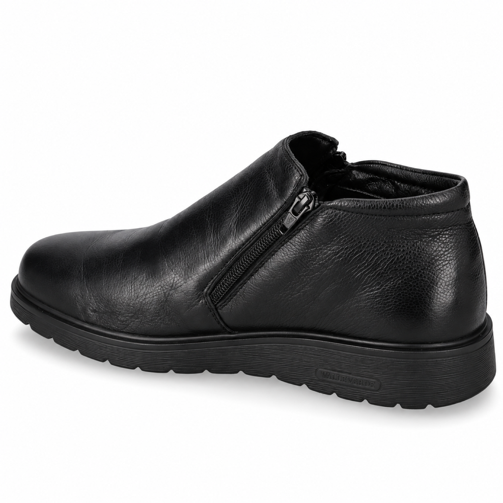 VALLEVERDE VJ837F — Polacchina uomo nera con zip laterale