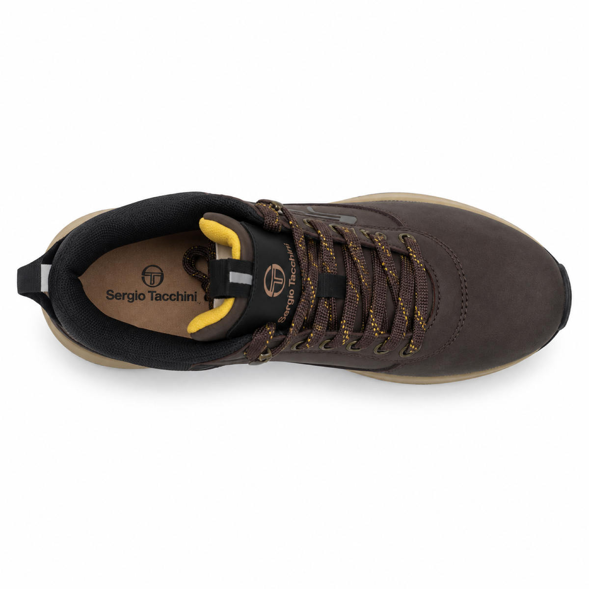 Sergio Tacchini Cortina Mix — Sneakers uomo marroni con suola chunky