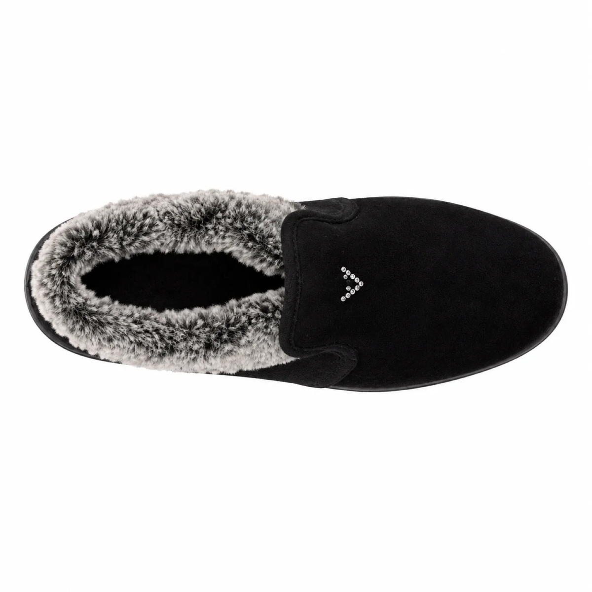 Valleverde 25365 — Stivaletto donna in tessuto nero con interno in peluche