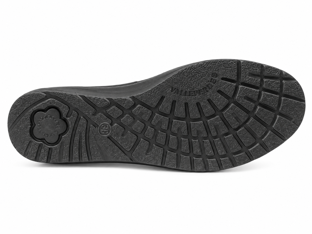 Valleverde VD200AF — Scarpa Slip-On Donna in Nappa Nera con Zeppa
