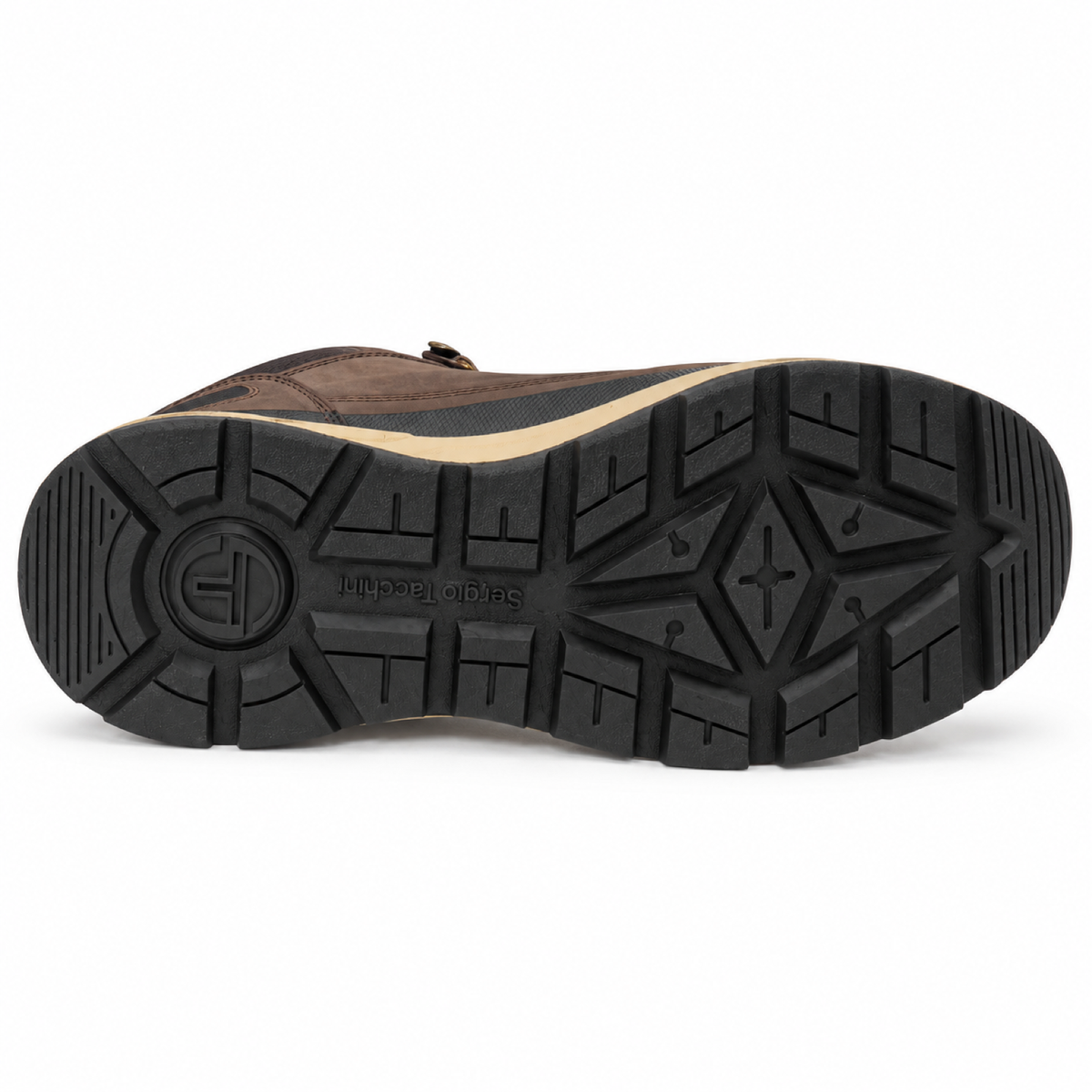 Sergio Tacchini Cortina Mix — Sneakers uomo marroni con suola chunky