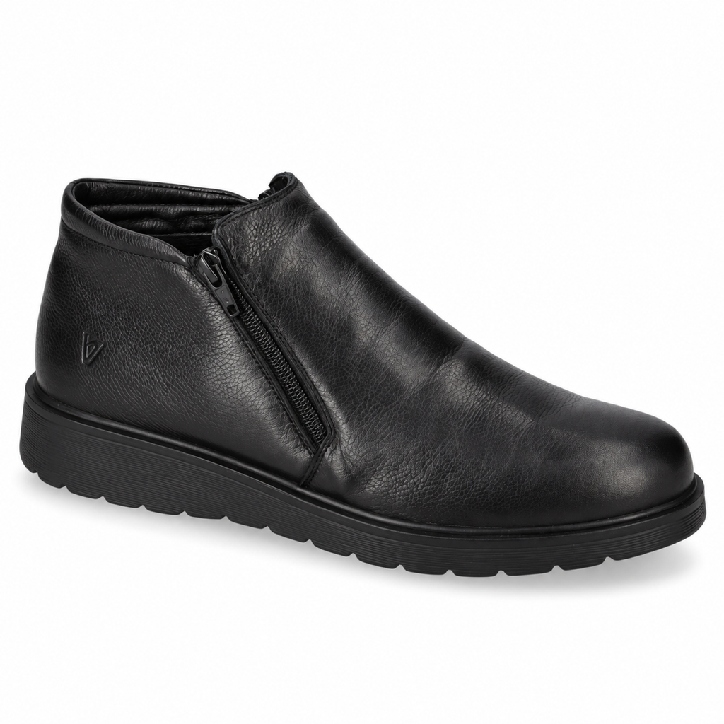 VALLEVERDE VJ837F — Polacchina uomo nera con zip laterale