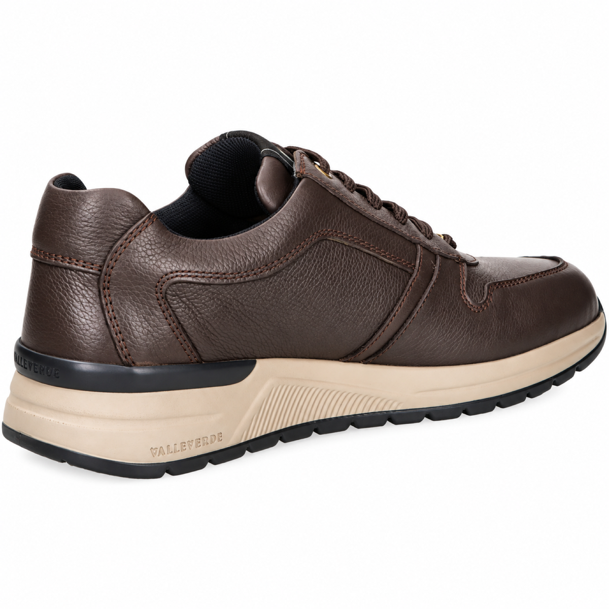 Valleverde VY954W — Sneakers uomo in pelle marrone con zip laterale