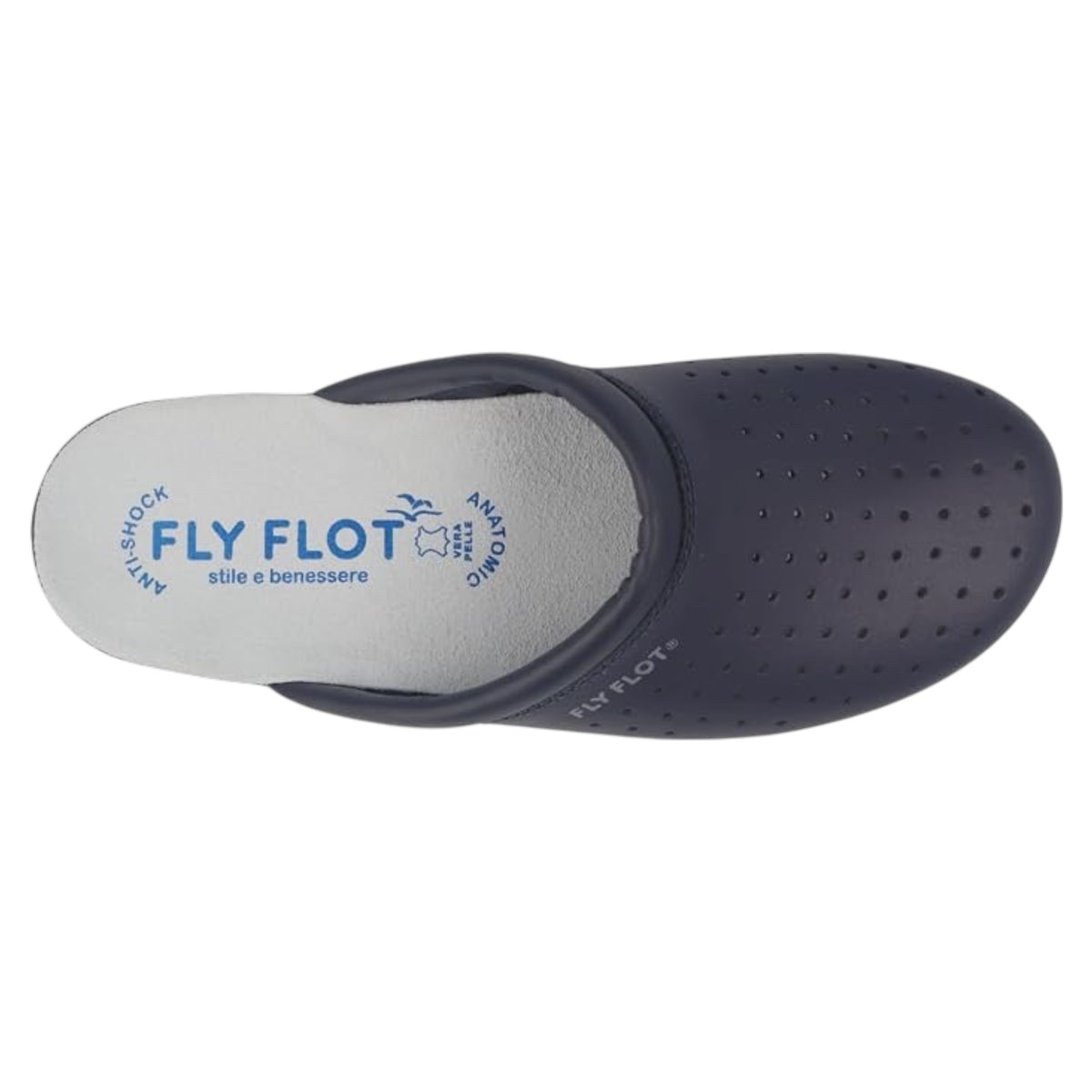 Fly Flot 82094 — Ciabatta Sanitaria Uomo in Pelle Forata