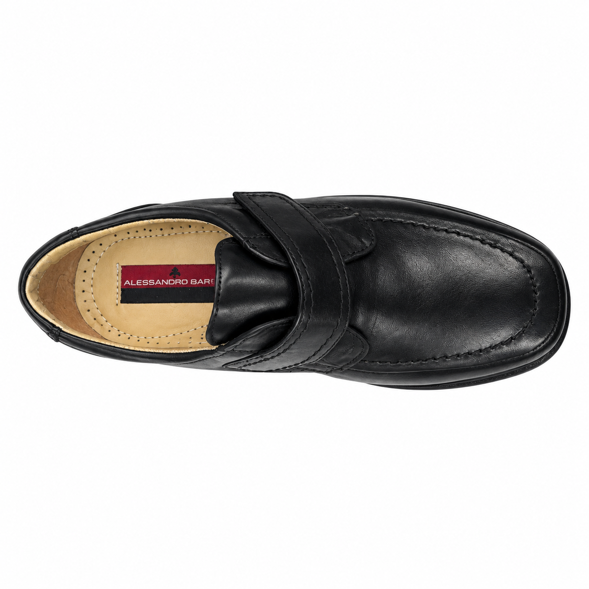 Alessandro Baroni 2975 — Mocassino uomo in nappa d’agnello nera con strappo