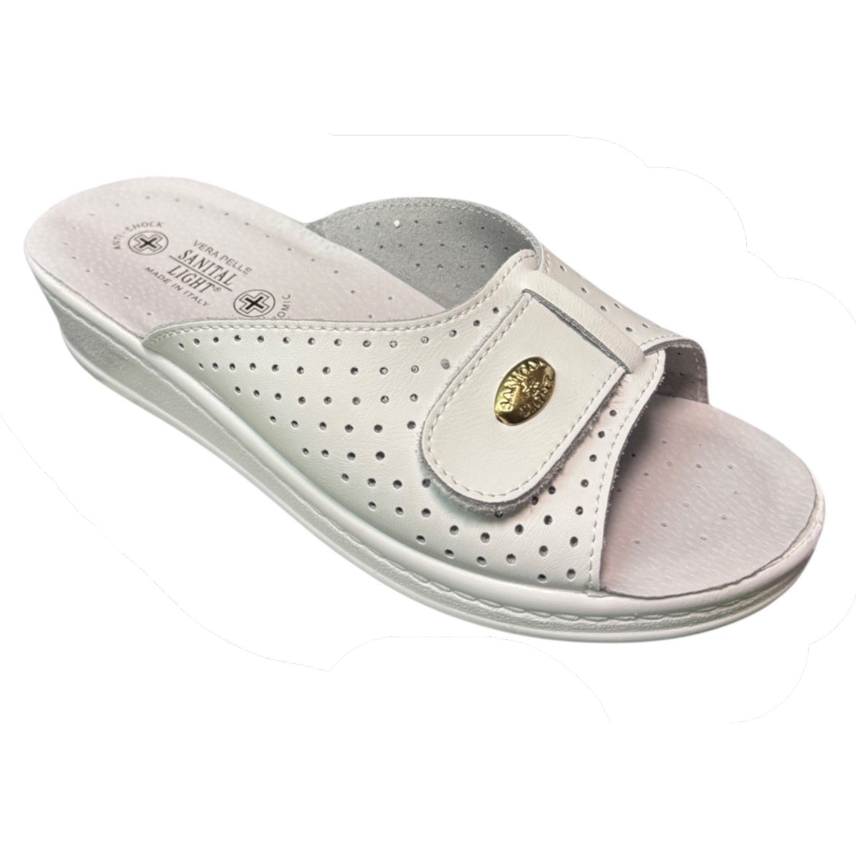 Sanital Light 1374 — Ciabatta Sanitaria Donna in Pelle con Strappo