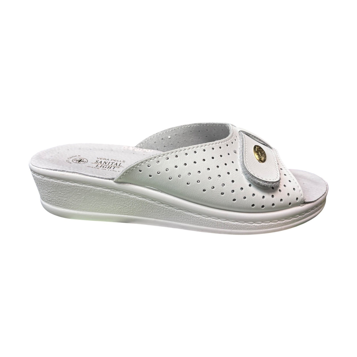 Sanital Light 1374 — Ciabatta Sanitaria Donna in Pelle con Strappo