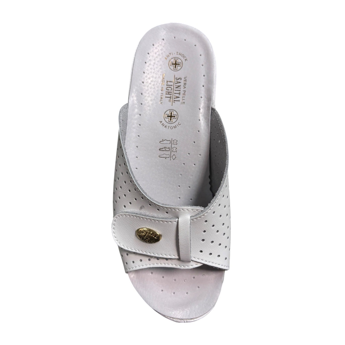 Sanital Light 1374 — Ciabatta Sanitaria Donna in Pelle con Strappo