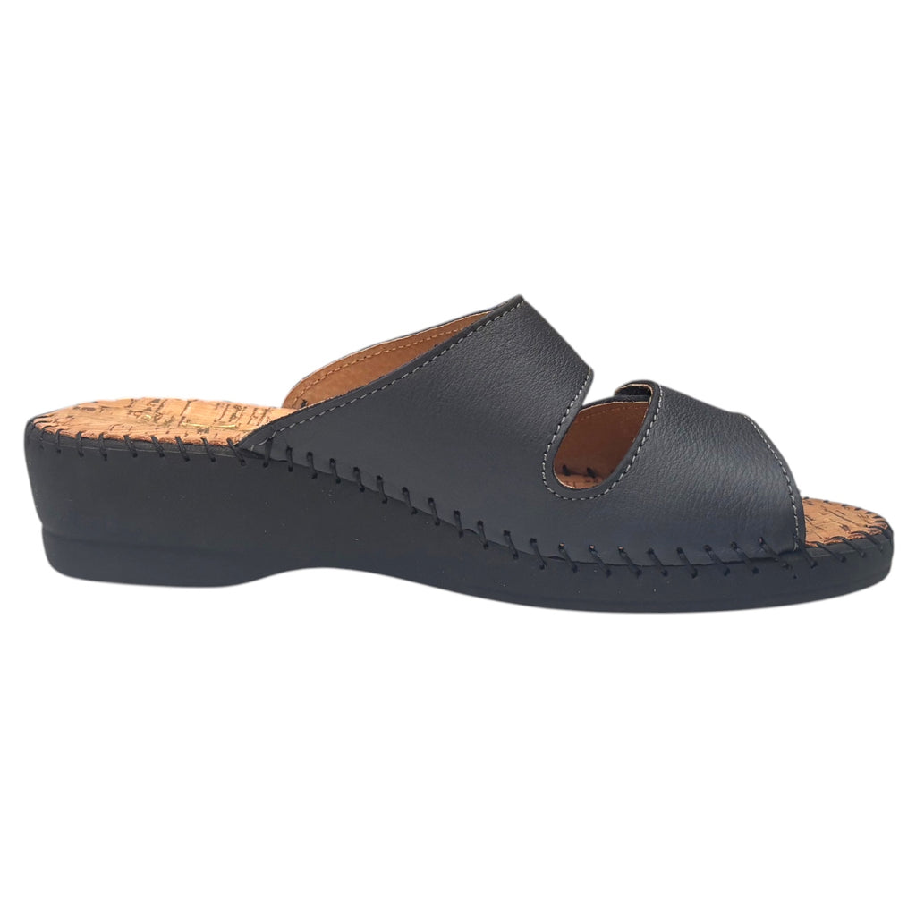 StilediVita 5514 — Ciabatta Donna con Zeppa e Strappi in Pelle