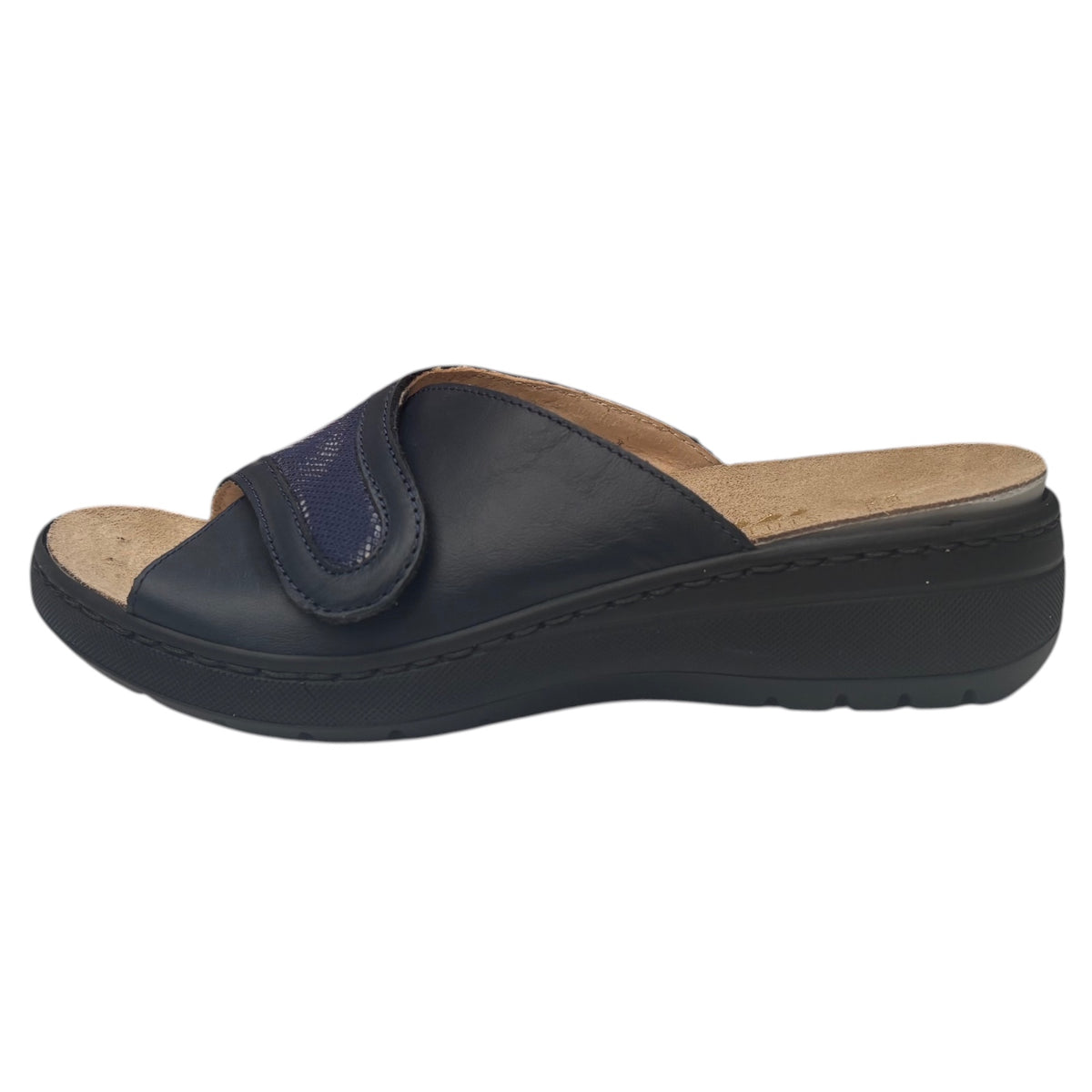 StilediVita 4672 — Ciabatta Donna con Strappo, Zeppa e Plantare Estraibile