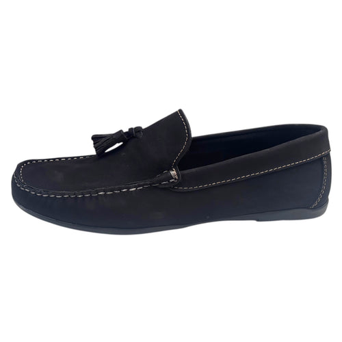 Air Force 81052T — Mocassino Uomo in Pelle Nabuk Nero con Nappine