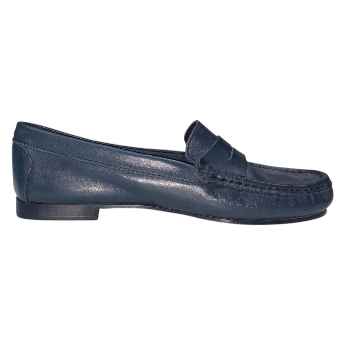 Bertone 2618 — Mocassino Donna in Pelle Blu Navy