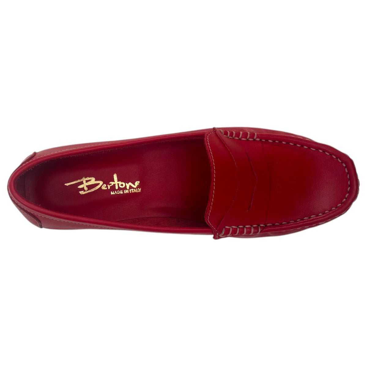 Bertone 2618 — Mocassino Donna Rosso in Pelle