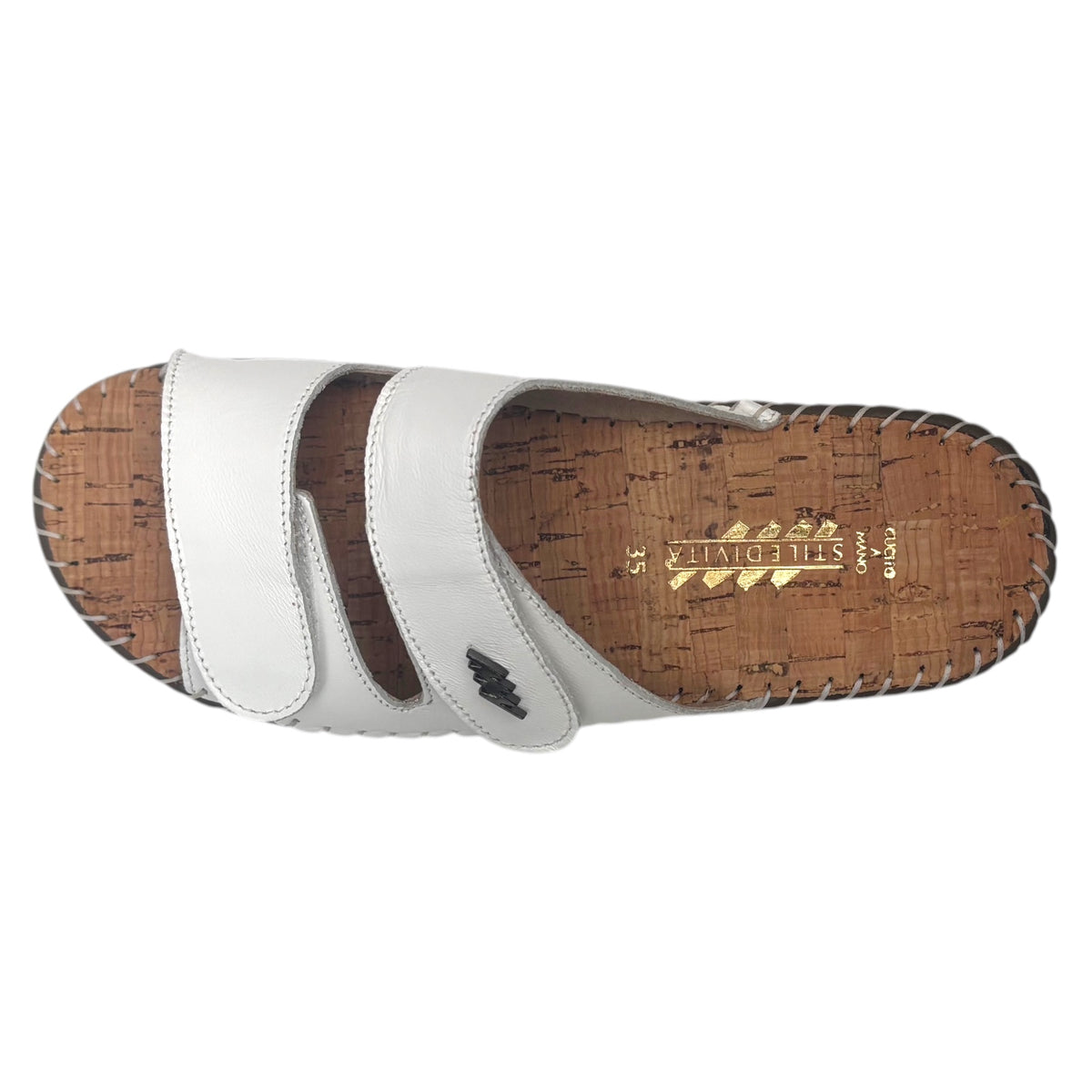 StilediVita 5514 — Ciabatta Donna con Zeppa e Strappi in Pelle