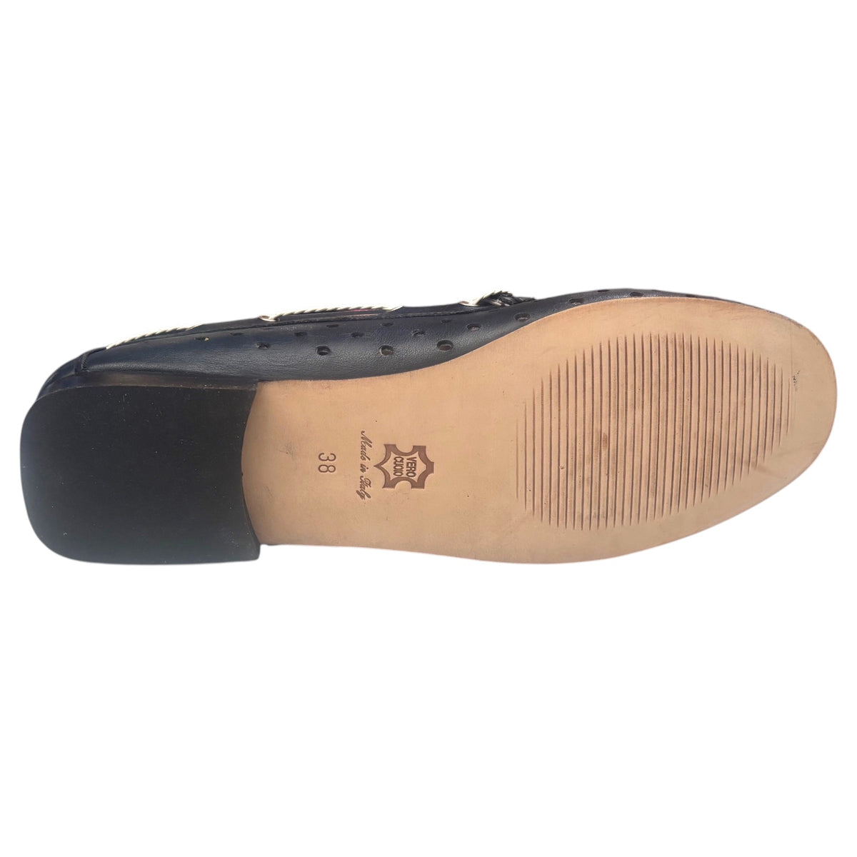 Bertone 325 — Mocassino Donna in Pelle Blu Navy con Nappine