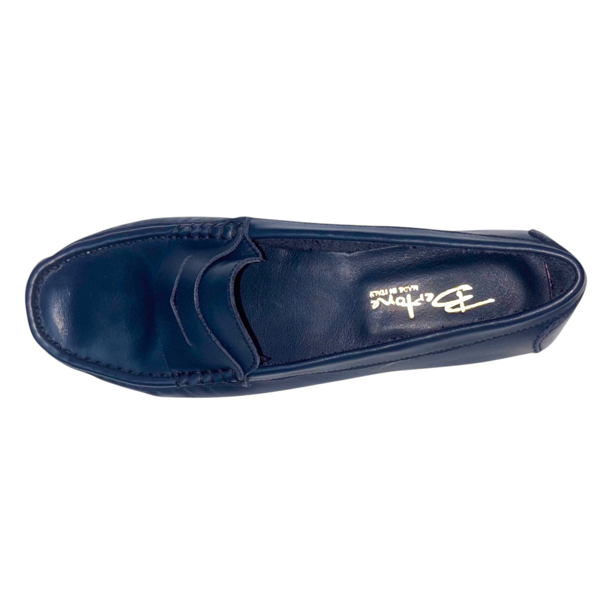Bertone 2618 — Mocassino Donna in Pelle Blu Navy