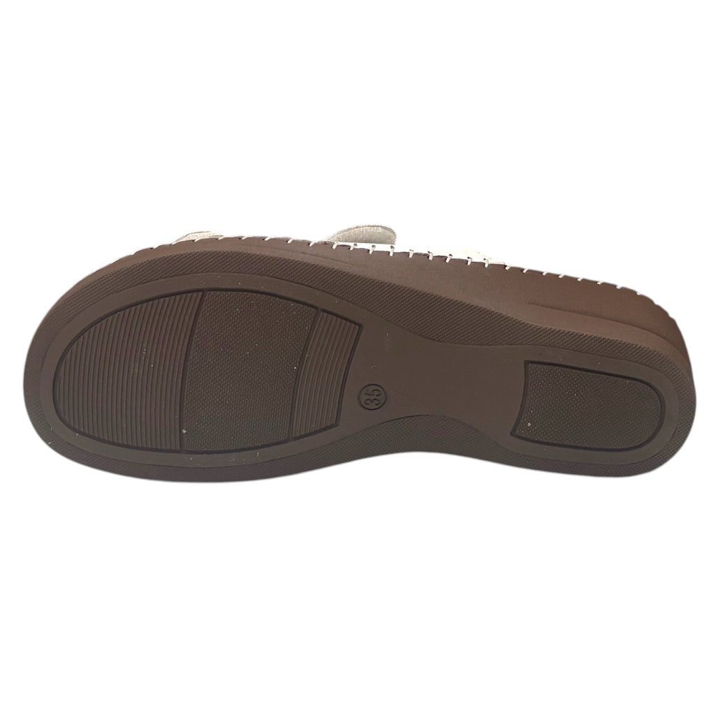 StilediVita 5514 — Ciabatta Donna con Zeppa e Strappi in Pelle
