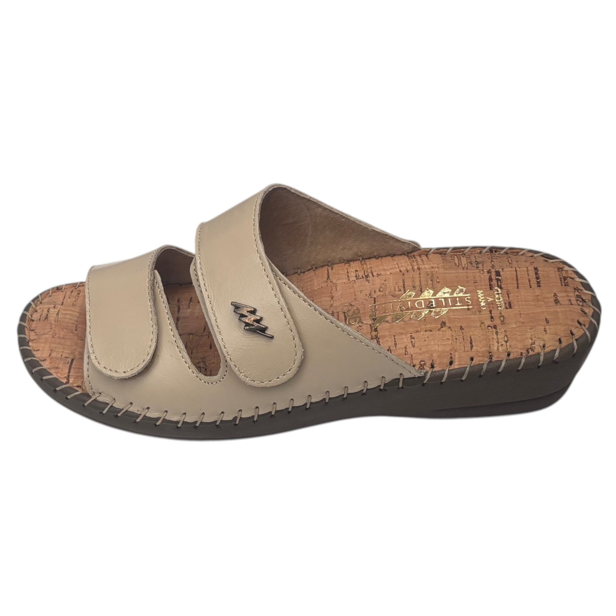 StilediVita 5514 — Ciabatta Donna con Zeppa e Strappi in Pelle
